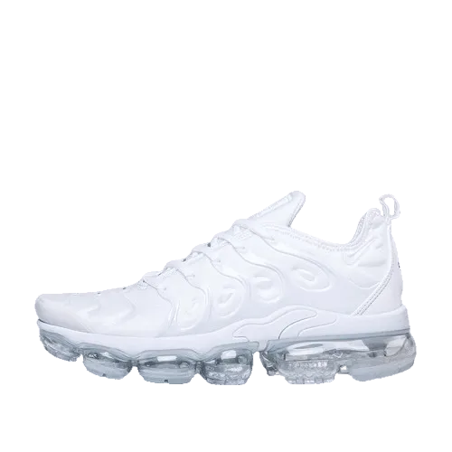 White Nike sneaker with transparent sole on a clear background