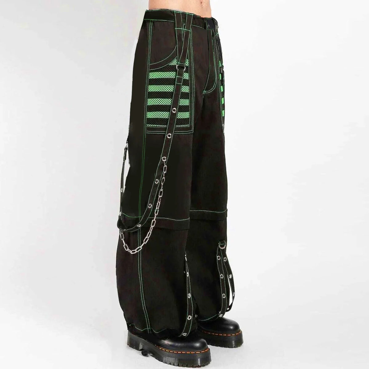 Women Fall Winter Cargo Jeans Striped Zipper Button Closure Loose Casual Trousers Streetwear with Pockets