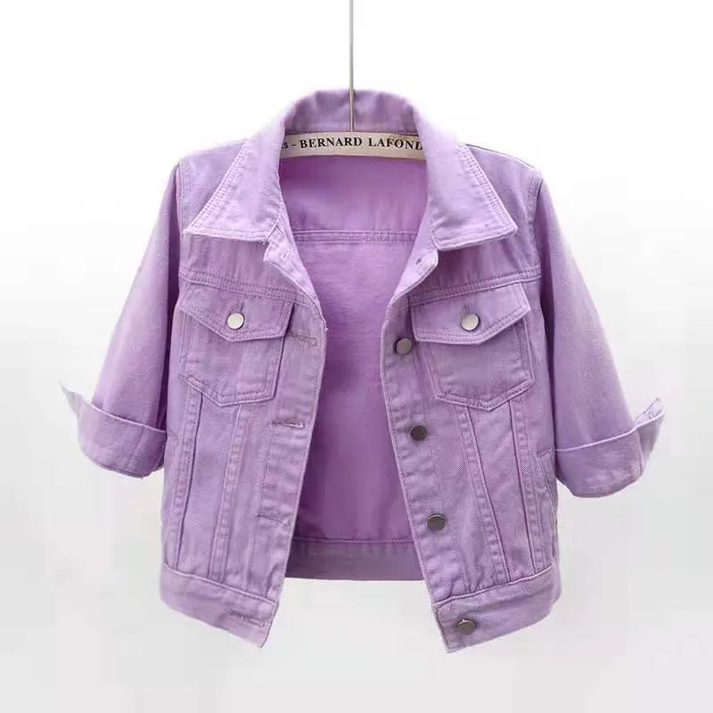 lavender denim jacket