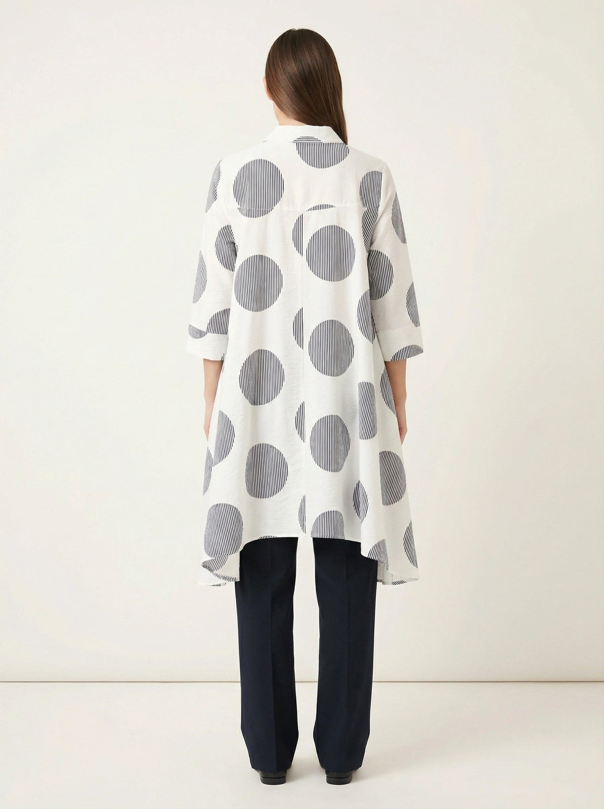 P Luca Milano Womens Geometric Print High-Low Button-Up Shirt, XL