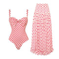 Vacation Heart Shape Sundress & Swimsuit 1 Piece 2 Pieces 3 Pieces Swimwear Sets