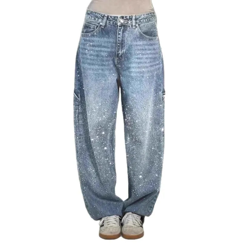 Light blue jeans on a white background rhinestone jeans women, sparkly jeans, crystal jeans, bling denim pants, embellished jeans, high waisted jeans women, star jeans, rhinestone denim, designer inspired jeans, glam jeans, streetwear jeans women, trendy denim pants, fashion jeans women, statement jeans, luxury denim, straight leg jeans, commuter style fashion, women's denim pants, sparkle jeans, casual glam outfit