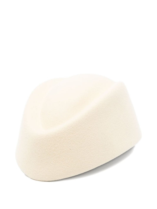 VALENTINO GARAVANI Men's Flat Crown Wool Hat with Gold-Tone Logo