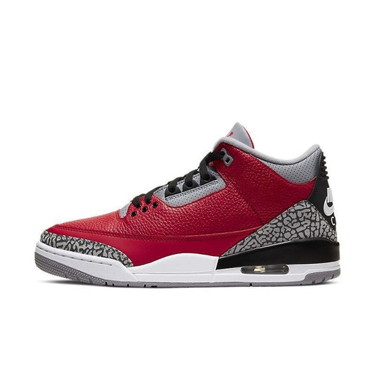 Red sneaker with black and gray accents on a white background Air Jordan 3 Retro 'Unite (Chicago Exclusive)'