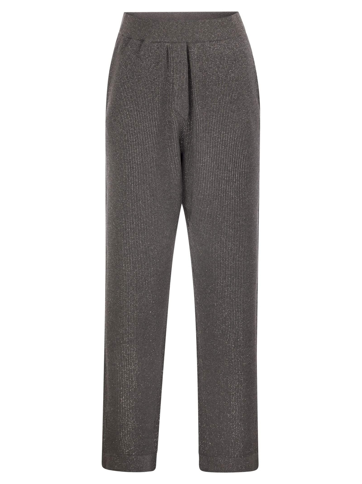 Brunello Cucinelli Women English Rib Cotton And Viscose Pants