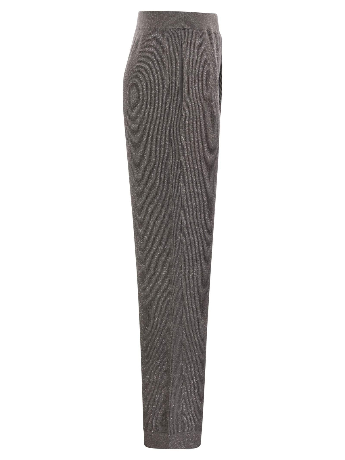 Brunello Cucinelli Women English Rib Cotton And Viscose Pants
