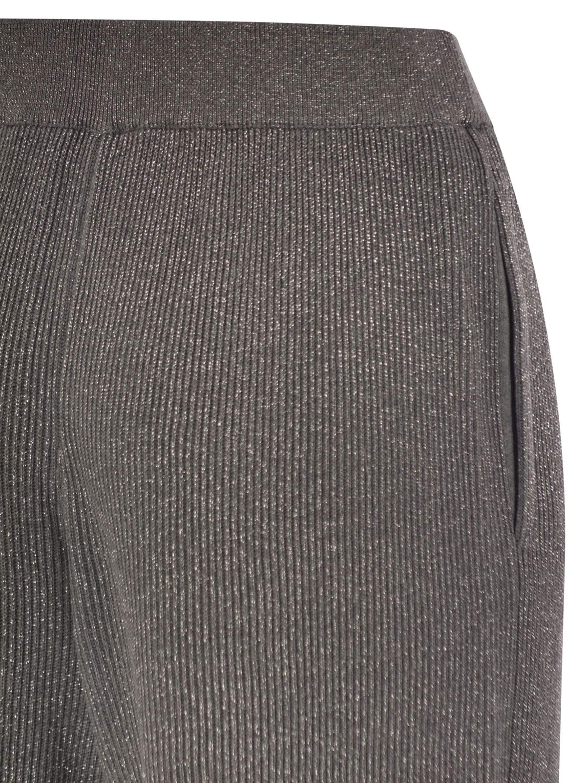 Brunello Cucinelli Women English Rib Cotton And Viscose Pants