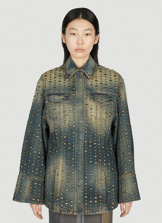 Blumarine Women Studded Denim Jacket