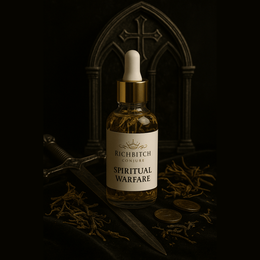 Rich Bitch Conjure’s Spiritual Warfare Oil for Protection, Reversal, and Victory Over Enemies