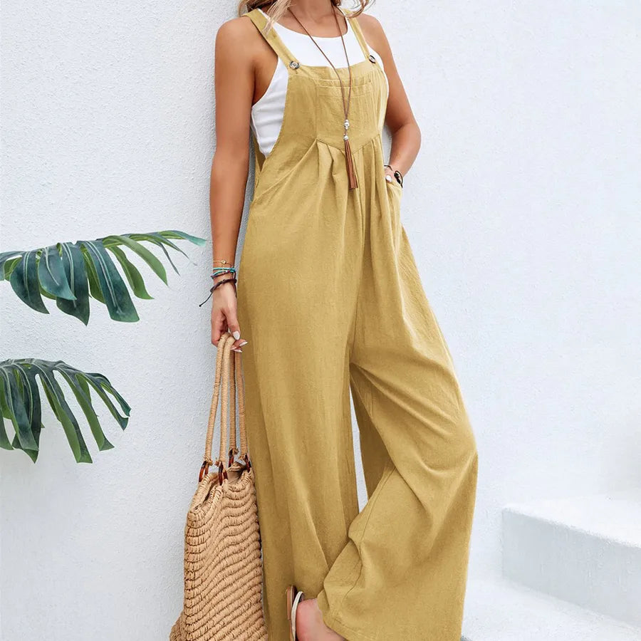 The Juniper Vintage Overalls – Women's Patchwork Pocket Cotton Jumpsuit