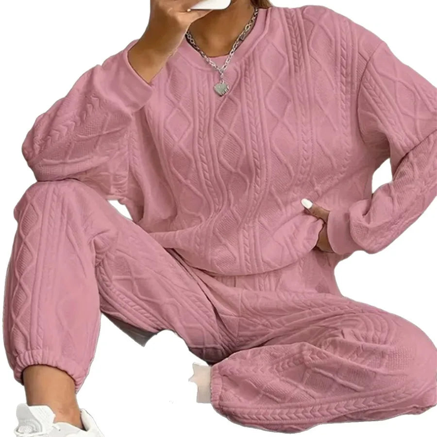 Diamond Luxe Lounge Two-Piece Set pink color