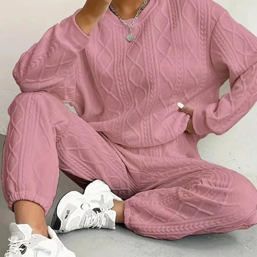 Diamond Luxe Lounge Two-Piece Set pink set