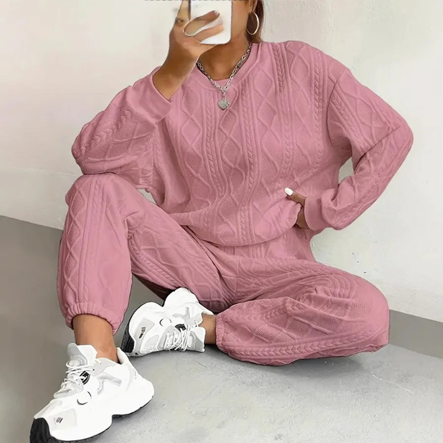Diamond Luxe Lounge Two-Piece Set pink