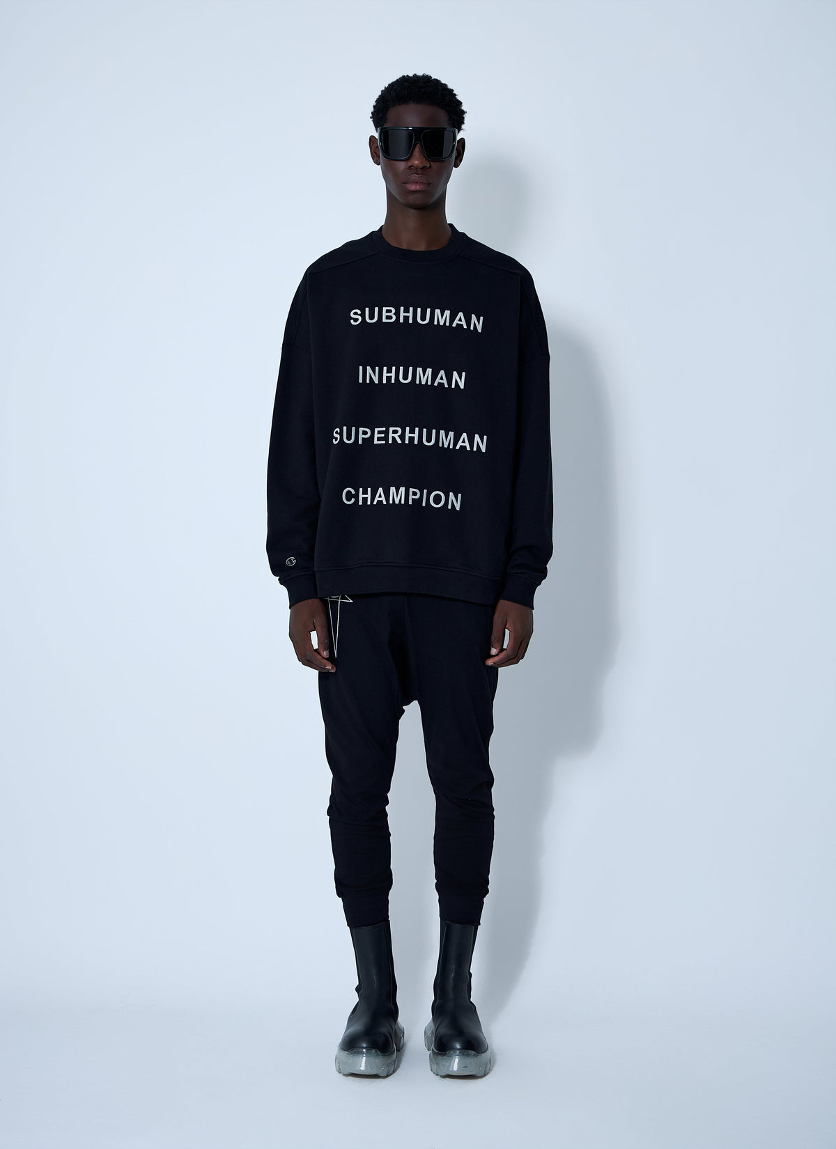 Rick Owens X Champion Men Text Print Sweatshirt