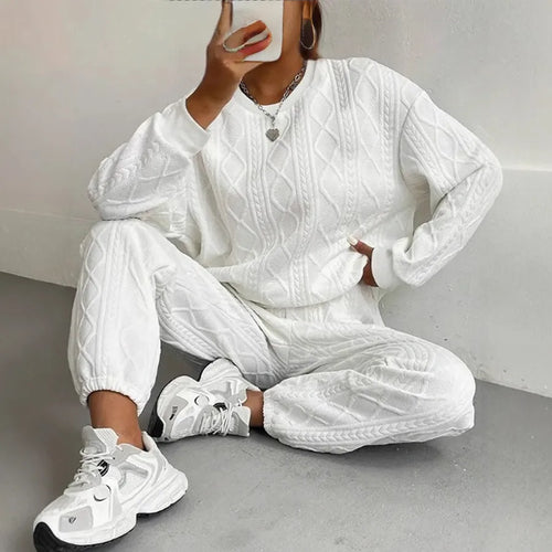 Diamond Luxe Lounge Two-Piece Set white